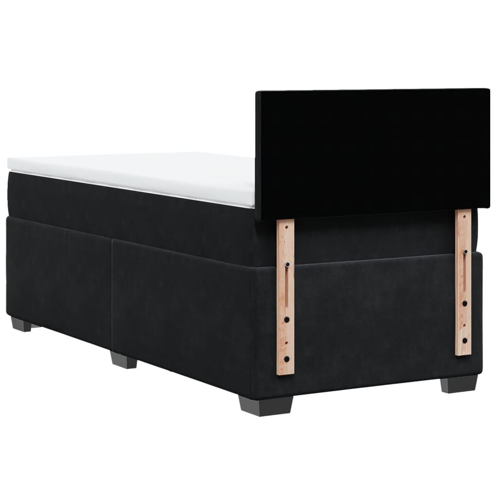 vidaXL Κρεβάτι Boxspring με Στρώμα Μαύρο 80 x 200 εκ. Βελούδινο