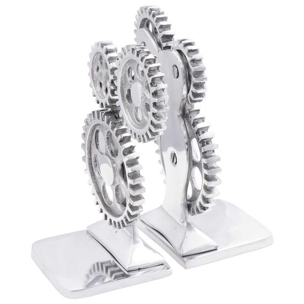 vidaXL Βιβλιοστάτες 2 pcs Ασημί 10 x 10 x 22 εκ. Αλουμίνιο