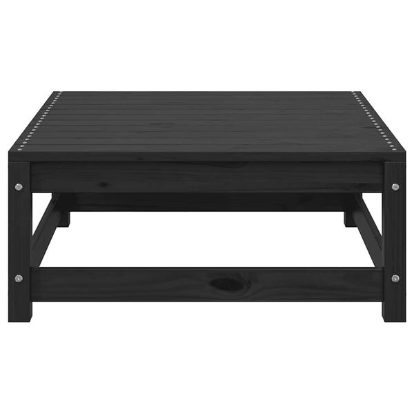 vidaXL Υποπόδιο Κήπου 70 x 70 x 30 εκ. από Μασίφ Ξύλο Πεύκου Μαύρο