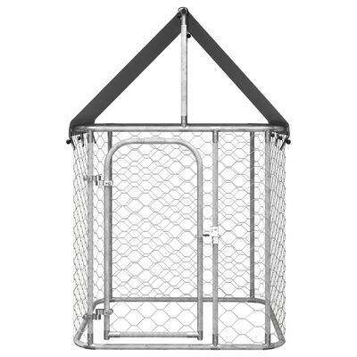 vidaXL Κλουβί Σκύλου Εξωτερικού Χώρου 100 x 100 x 150 εκ. με Στέγαστρο