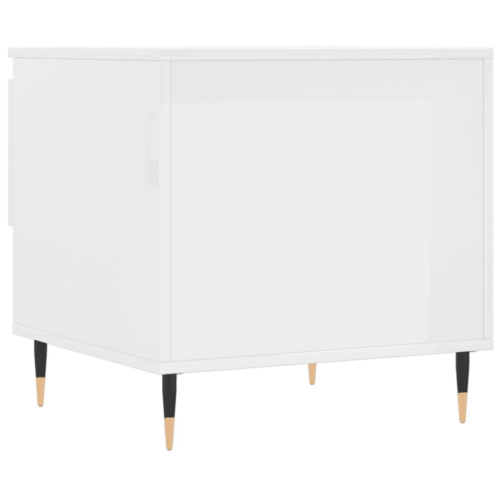 vidaXL Τραπεζάκι Σαλονιού Γυαλιστ. Λευκό 50 x 46 x 50εκ. Επεξεργ. Ξύλο