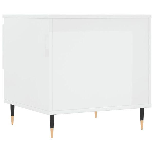 vidaXL Τραπεζάκι Σαλονιού Γυαλιστ. Λευκό 50 x 46 x 50εκ. Επεξεργ. Ξύλο