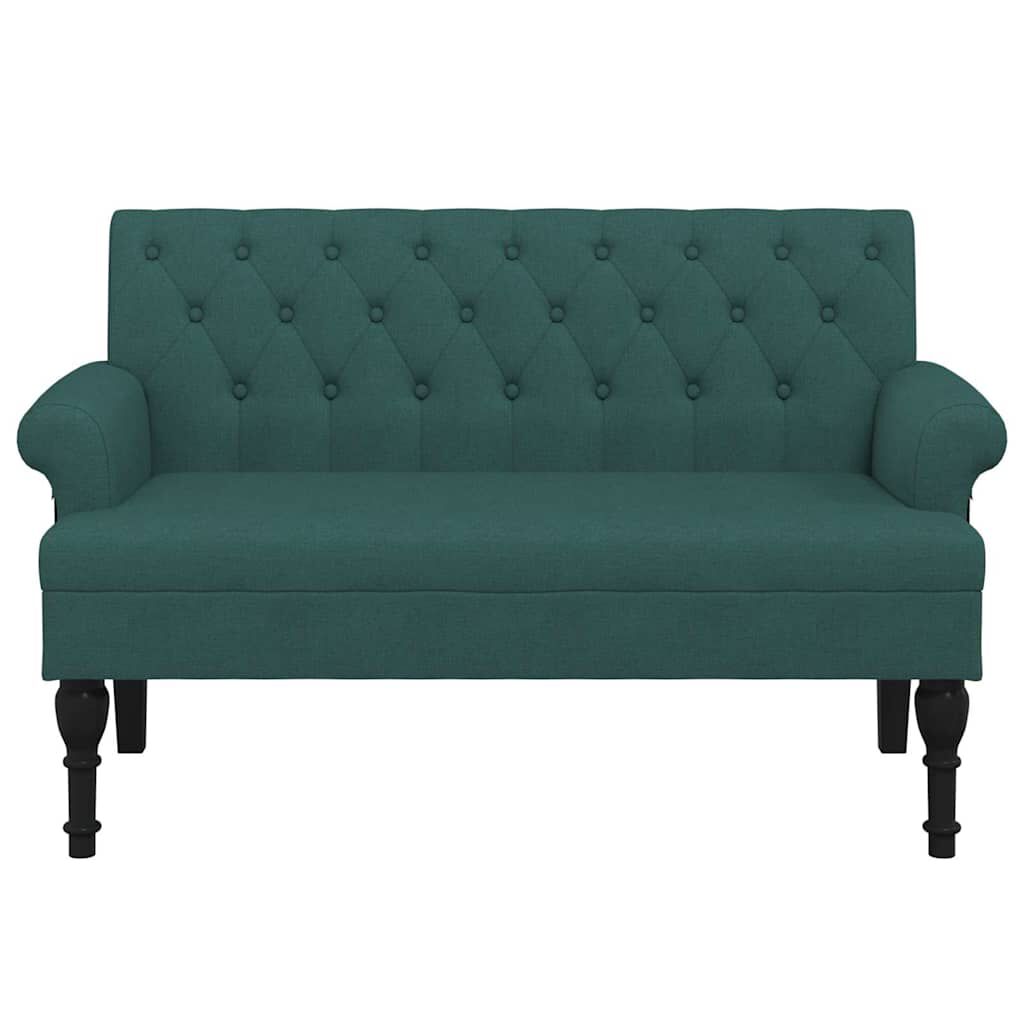 vidaXL Παγκάκι με Πλάτη Σκούρο Πράσινο 120 x 62 x 75,5 εκ. Υφασμάτινο