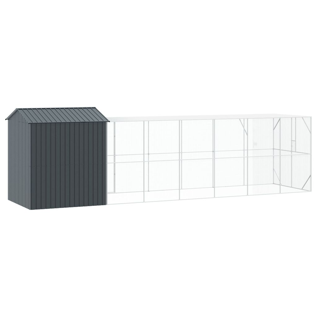 Aviary για Πουλιά vidaXL με Προέκταση Ανθρακί 210x817x247 εκ Ατσάλι