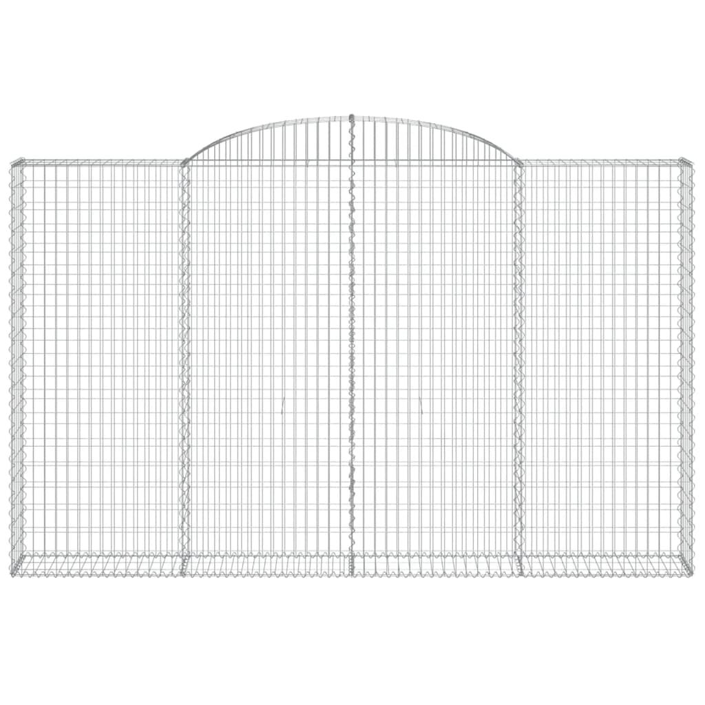 vidaXL Συρματοκιβώτια Τοξωτά 2 τεμ. 300x30x180/200 εκ. Γαλβαν. Ατσάλι