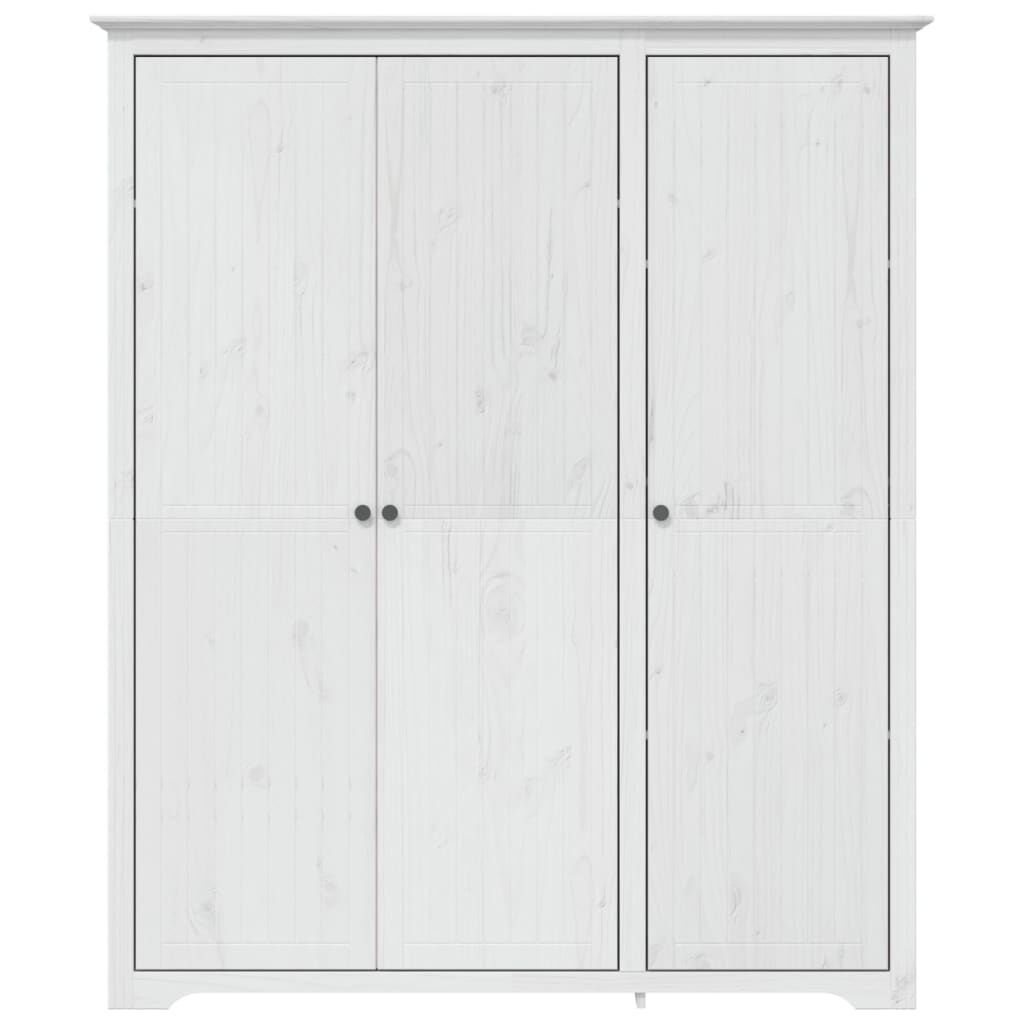 vidaXL Ντουλάπα BODO Λευκή 146x53,5x173 εκ. από Μασίφ Ξύλο Πεύκου