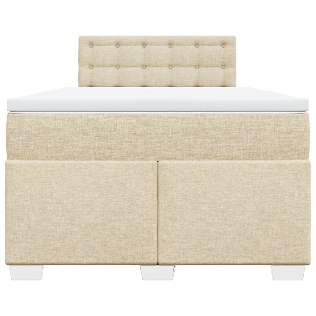vidaXL Κρεβάτι Boxspring με Στρώμα Κρεμ 120x190 εκ. Υφασμάτινο