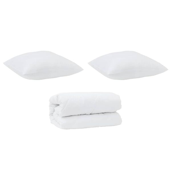vidaXL Πάπλωμα με Μαξιλάρια Άλλο 3 pcs Λευκό 260 x 220 εκ. Μικροΐνες