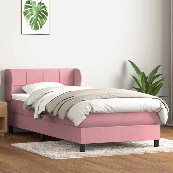 vidaXL &Kappa;&rho;&epsilon;&beta;ά&tau;&iota; Boxspring &mu;&epsilon; &Sigma;&tau;&rho;ώ&mu;&alpha; &Rho;&omicron;&zeta; 80x220 &epsilon;&kappa;. &Beta;&epsilon;&lambda;&omicron;ύ&delta;&iota;&nu;&omicron;