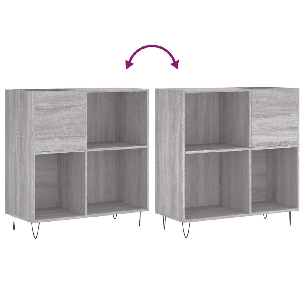 vidaXL Δισκοθήκη Γκρι Sonoma 84,5 x 38 x 89 εκ. από Επεξεργασμένο Ξύλο