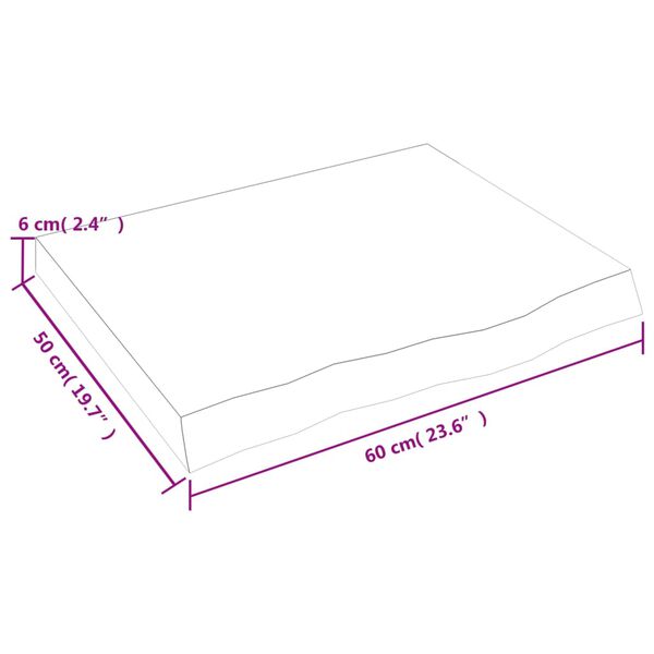 vidaXL Ράφι Τοίχου Σκούρο Καφέ 60x50x(2-6) εκ. Επεξ. Μασίφ Ξύλο Δρυός