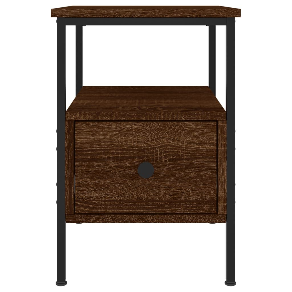 vidaXL Κομοδίνα 2 τεμ. Καφέ Δρυς 34 x 36 x 50 εκ. Επεξεργασμένο Ξύλο