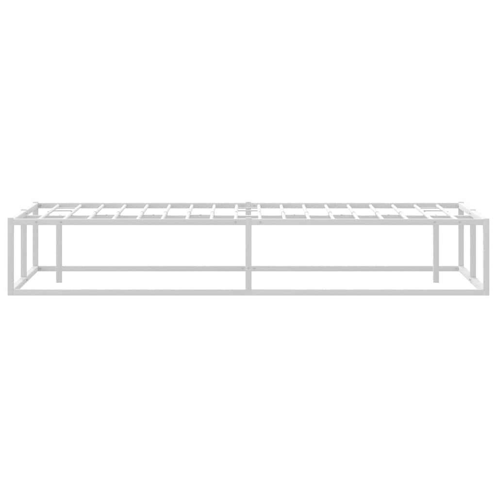 vidaXL Πλαίσιο κρεβατιού χωρίς στρώμα Λευκό 140x200 cm Μεταλλικό