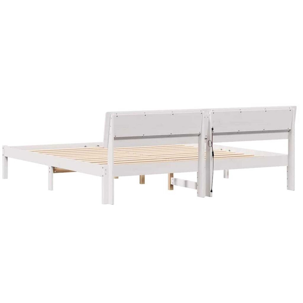 vidaXL Σκελετός Κρεβατιού Λευκό 180 x 200 cm Μασίφ ξύλο πεύκου