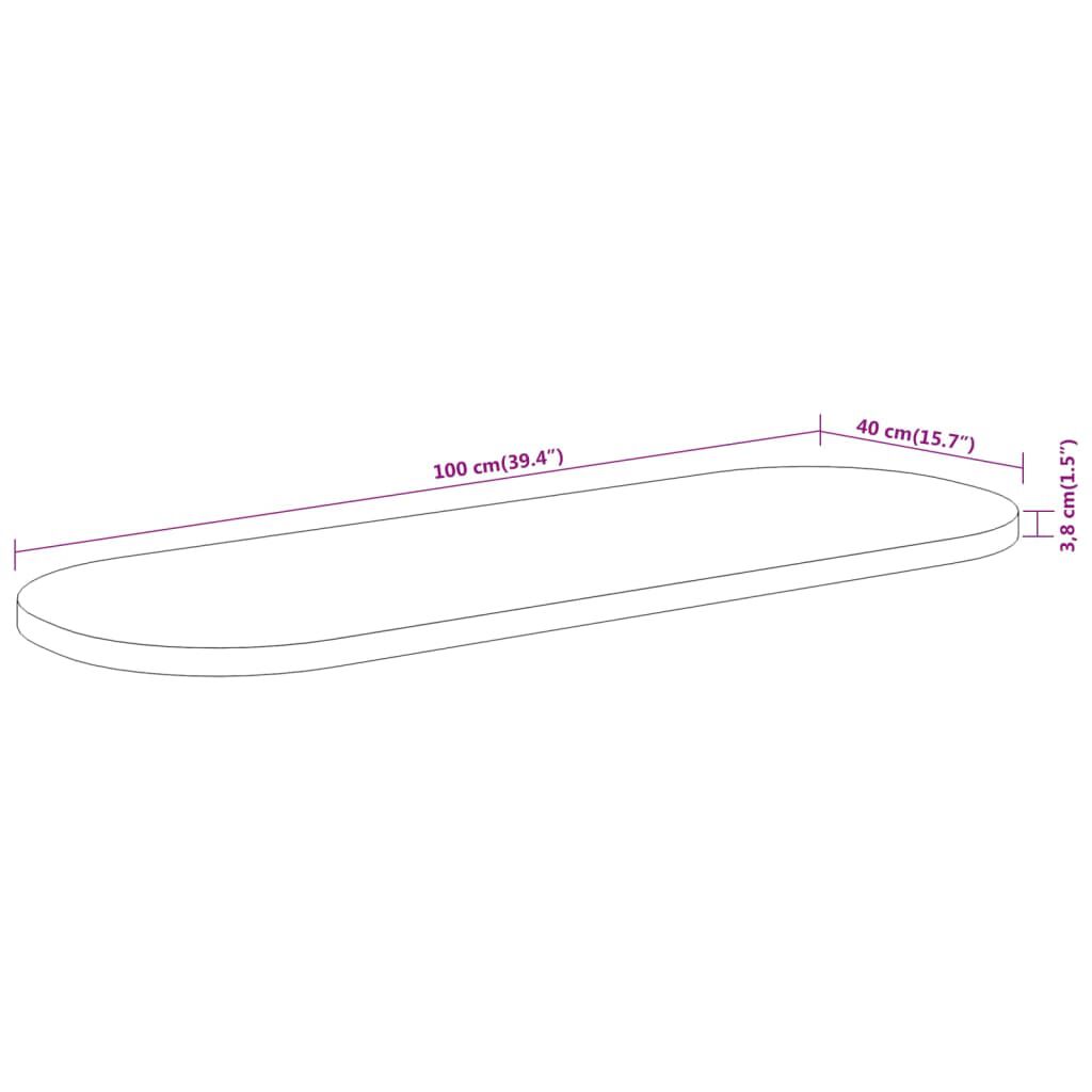 vidaXL Επιφάνεια Τραπεζιού Οβάλ 100x40x3,8 εκ. Μασίφ Ξύλο Ακακίας