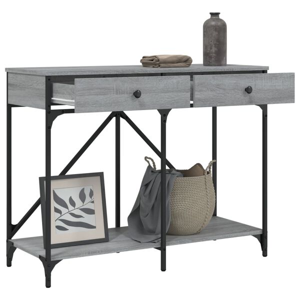 vidaXL Τραπέζι Κονσόλα Γκρι Sonoma 100x39x78,5 εκ. Επεξεργασμένο Ξύλο