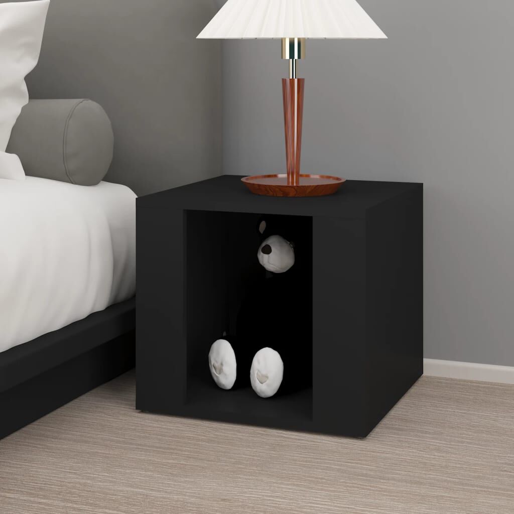 vidaXL Κομοδίνο Μαύρο 41 x 40 x 36 εκ. από Επεξεργασμένο Ξύλο