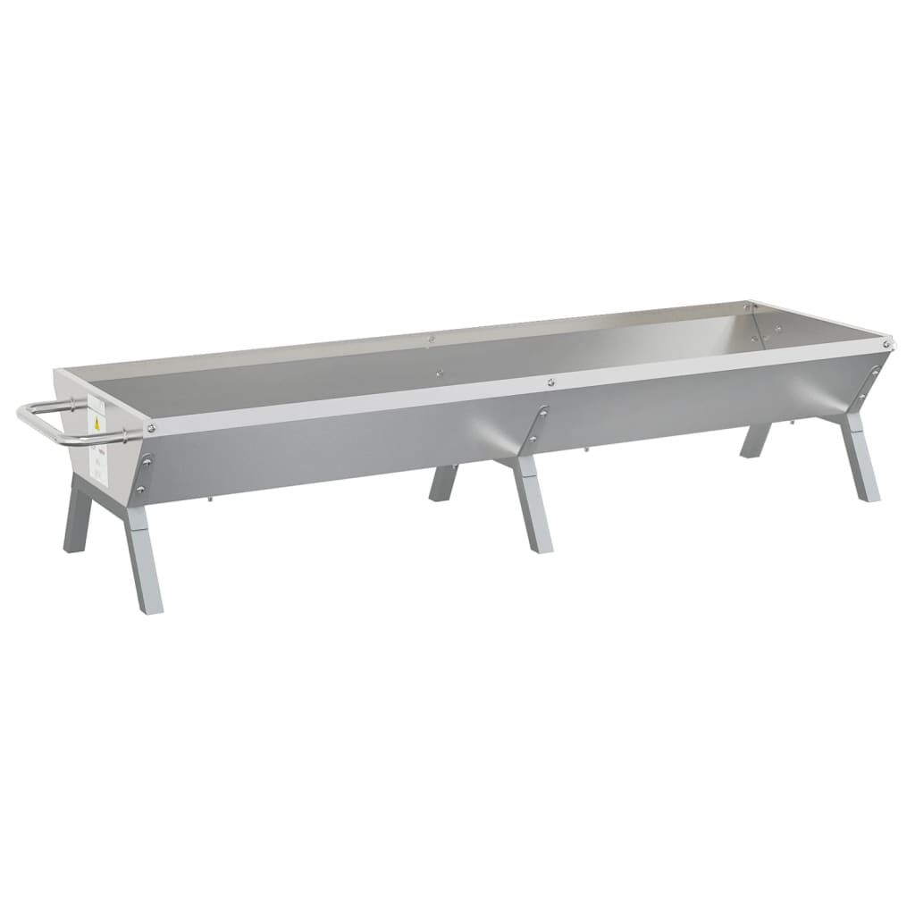 vidaXL Δίσκος Μπάρμπεκιου Ασημί 158x42x31 εκ. από Ανοξείδωτο Ατσάλι