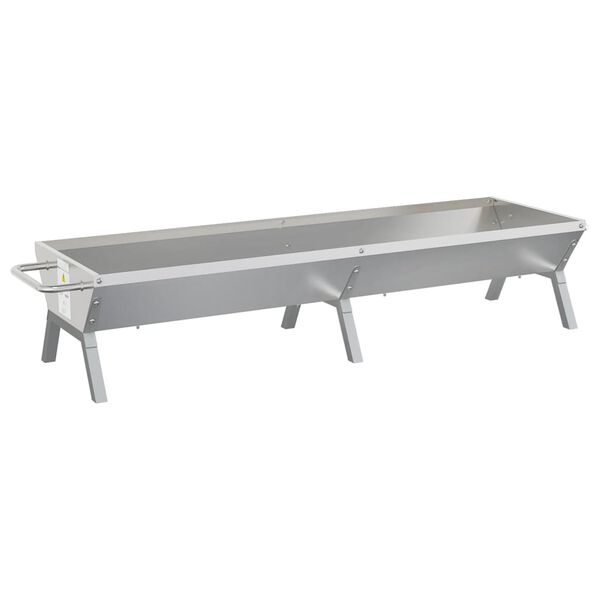 vidaXL Δίσκος Μπάρμπεκιου Ασημί 158x42x31 εκ. από Ανοξείδωτο Ατσάλι