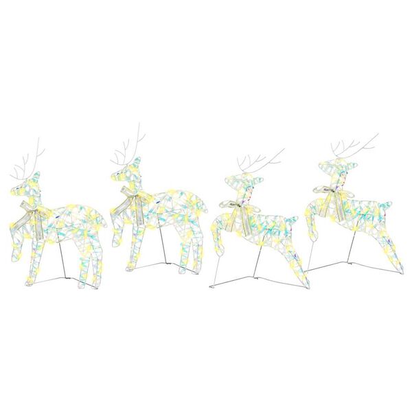 vidaXL LED Ρούντερ με 80 LED 4 pcs Πολύχρωμο PET