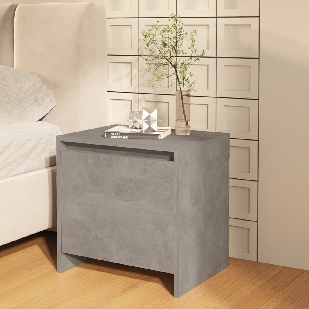vidaXL Κομοδίνο Γκρι Σκυροδέματος 45x34x44,5 εκ. από Επεξεργ. Ξύλο