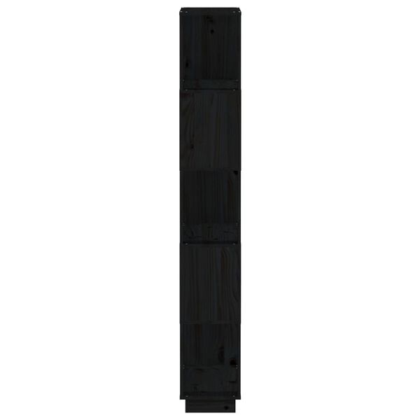 vidaXL Βιβλιοθήκη/Διαχωριστικό Χώρου Μαύρο 80x25x163,5 εκ. Μασίφ Πεύκο