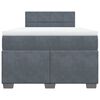 vidaXL Κρεβάτι Boxspring με Στρώμα Σκούρο Γκρι 120x190 εκ. Βελούδινο