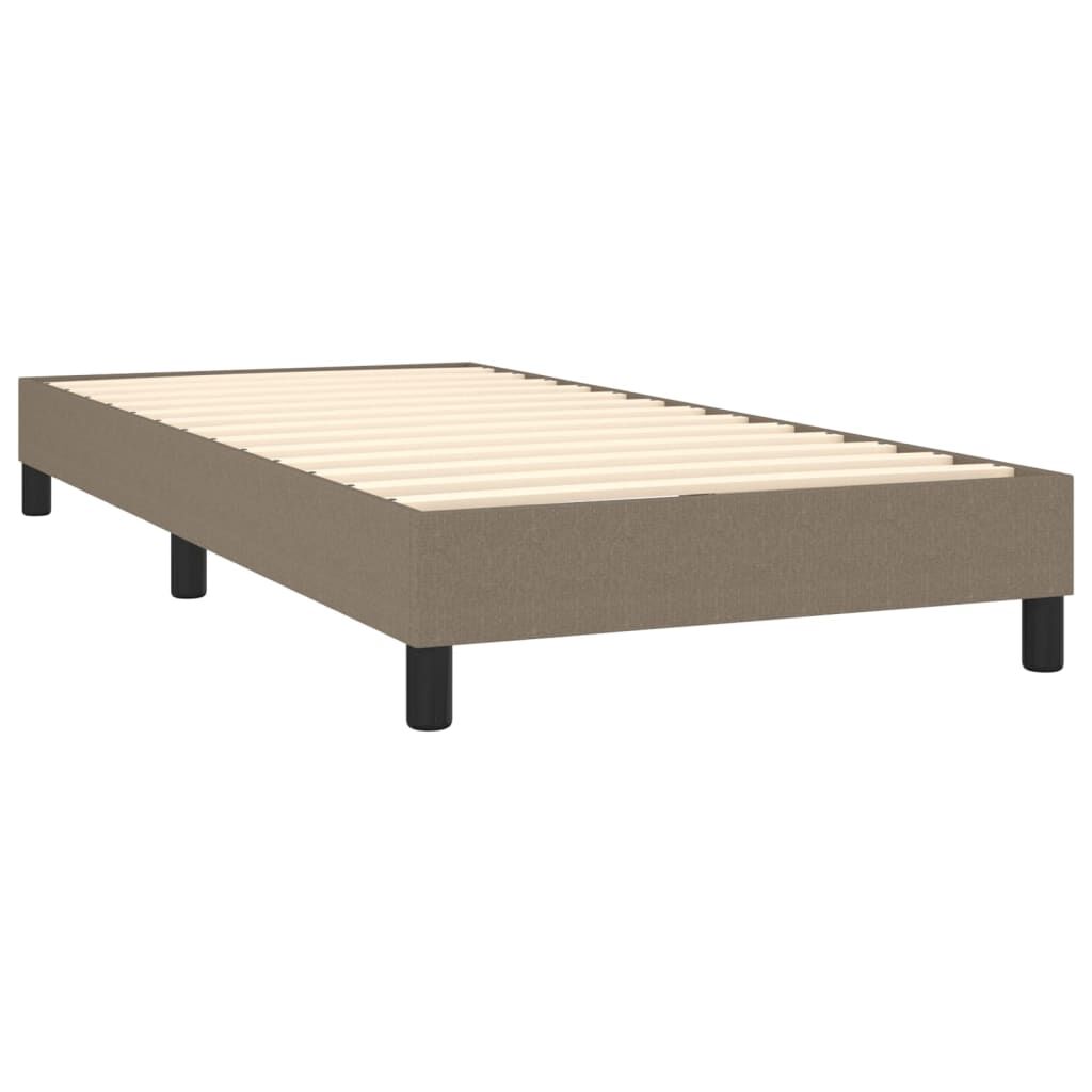 vidaXL Κρεβάτι Boxspring με Στρώμα Taupe 100 x 200 εκ. Υφασμάτινο