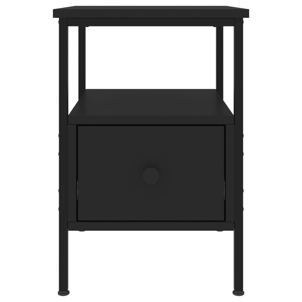 vidaXL Κομοδίνα 2 τεμ. Μαύρα 34 x 36 x 50 εκ. από Επεξεργασμένο Ξύλο