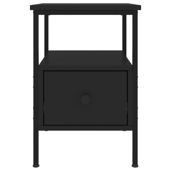 vidaXL Κομοδίνα 2 τεμ. Μαύρα 34 x 36 x 50 εκ. από Επεξεργασμένο Ξύλο