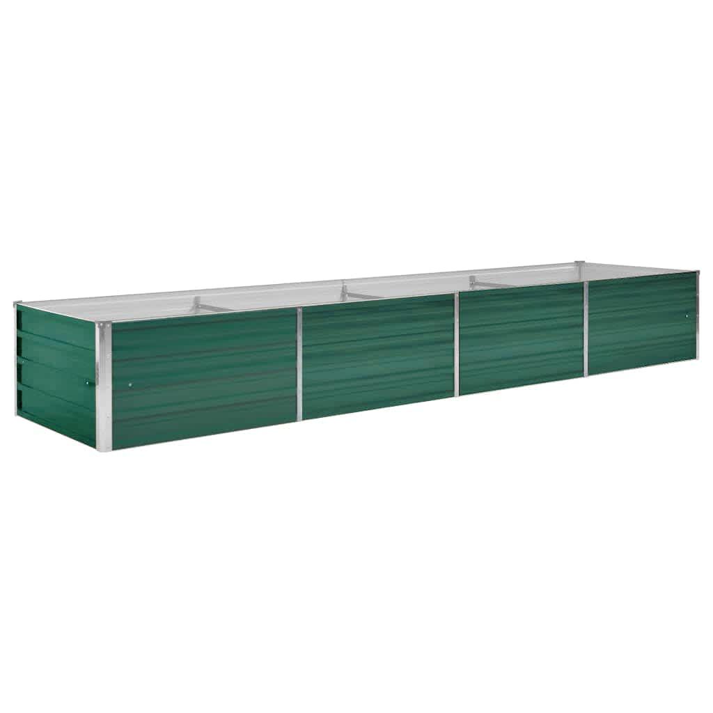 vidaXL Ζαρντινιέρα Υπερυψωμένη Πράσινη 320x80x45 εκ. Γαλβαν. Χάλυβας