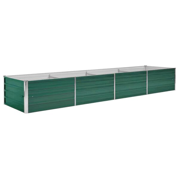 vidaXL Ζαρντινιέρα Υπερυψωμένη Πράσινη 320x80x45 εκ. Γαλβαν. Χάλυβας