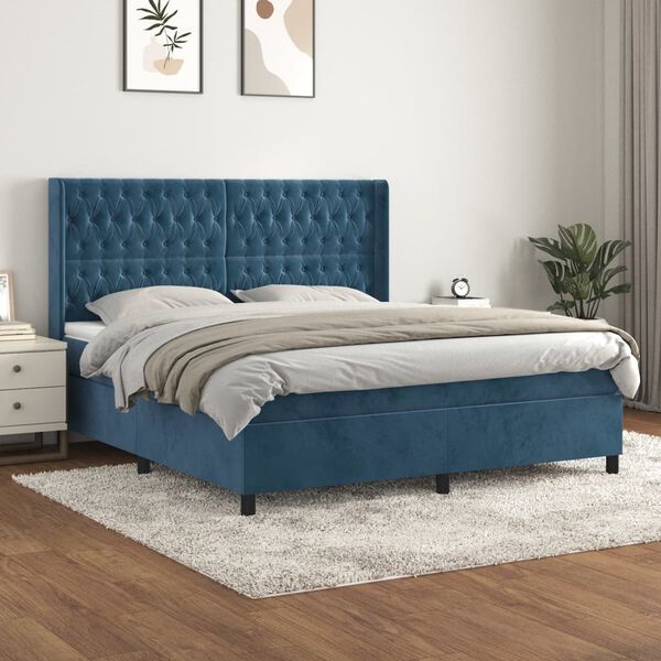 vidaXL &Kappa;&rho;&epsilon;&beta;ά&tau;&iota; Boxspring &mu;&epsilon; &Sigma;&tau;&rho;ώ&mu;&alpha; &Sigma;&kappa;&omicron;ύ&rho;&omicron; &Mu;&pi;&lambda;&epsilon; 180x200 &epsilon;&kappa;. &Beta;&epsilon;&lambda;&omicron;ύ&delta;&iota;&nu;&omicron;