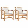 vidaXL Καρέκλες Κήπου 2 pcs Φυσικό 60 x 65 x 76.5 εκ Μασίφ ξύλο teak