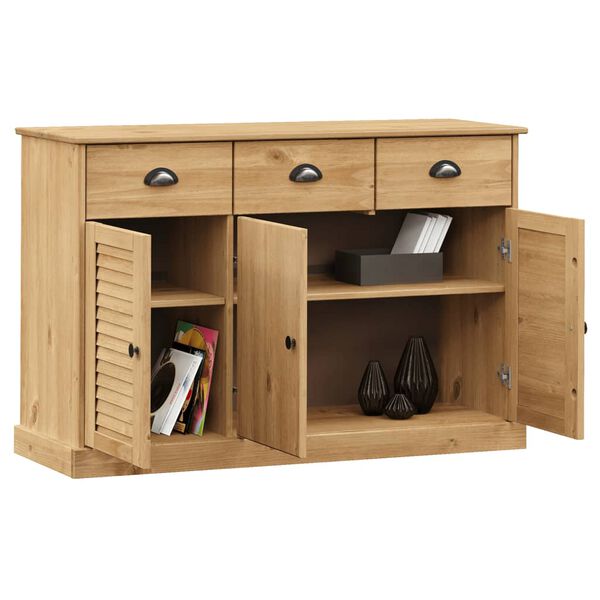 vidaXL Μπουφές με Συρτάρια VIGO 113 x 40 x 75 εκ. Μασίφ Ξύλο Πεύκο