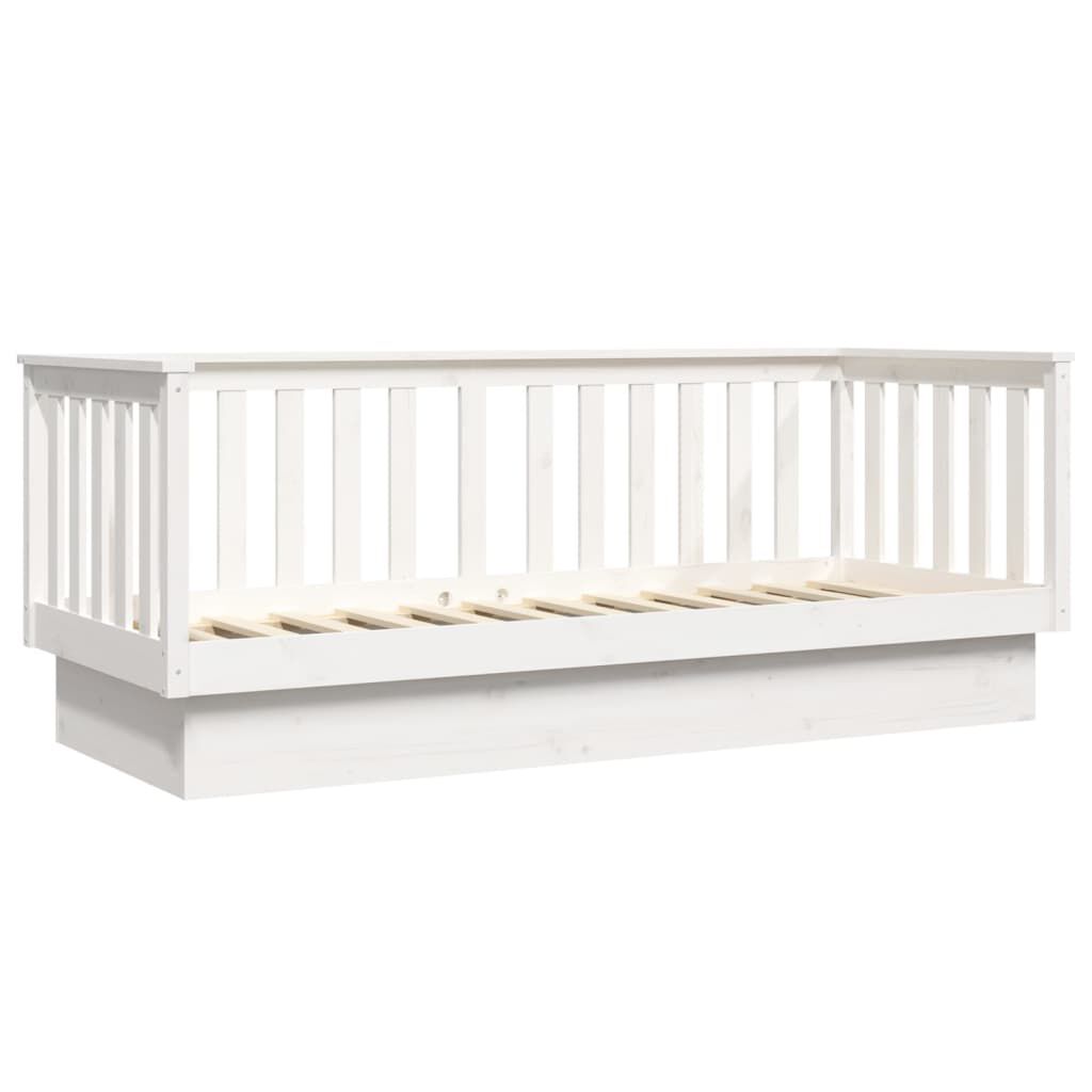 vidaXL Κρεβάτι ημέρας χωρίς στρώμα Λευκό 75x190 cm Στερεό ξύλο πεύκο