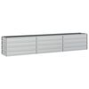 vidaXL Ζαρντινιέρα Υπερυψωμένη Ασημί 240x40x45 εκ. Γαλβανισμ. Χάλυβας