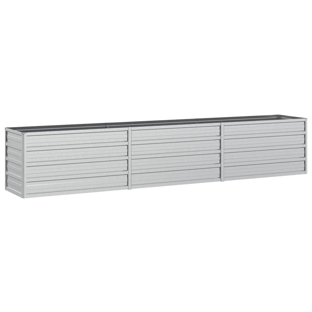 vidaXL Ζαρντινιέρα Υπερυψωμένη Ασημί 240x40x45 εκ. Γαλβανισμ. Χάλυβας