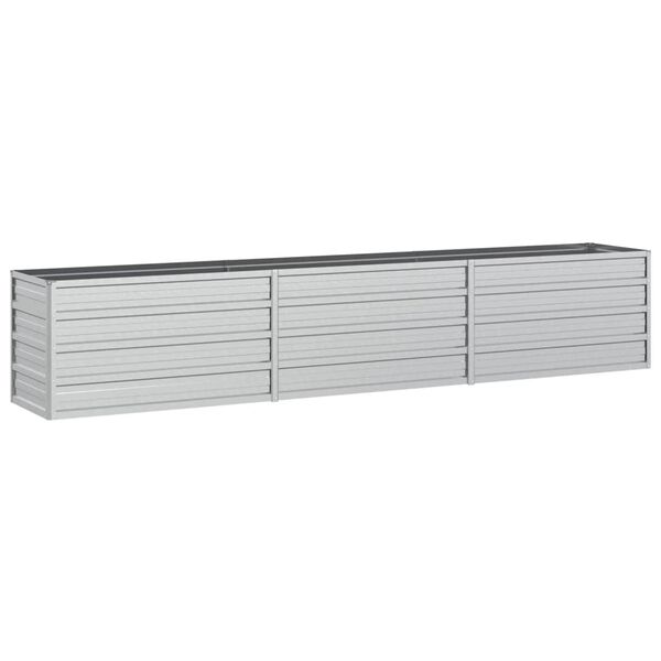 vidaXL Ζαρντινιέρα Υπερυψωμένη Ασημί 240x40x45 εκ. Γαλβανισμ. Χάλυβας