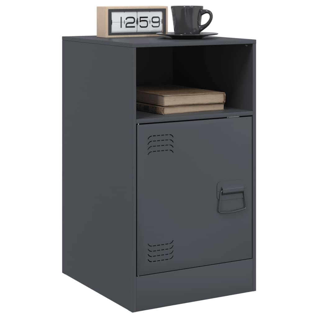 vidaXL Κομοδίνο Ανθρακί 34,5x39x62 εκ. από Χάλυβα