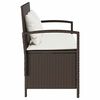 vidaXL Πάγκος αποθήκευσης κήπου με μαξιλάρι Brown Poly Rattan