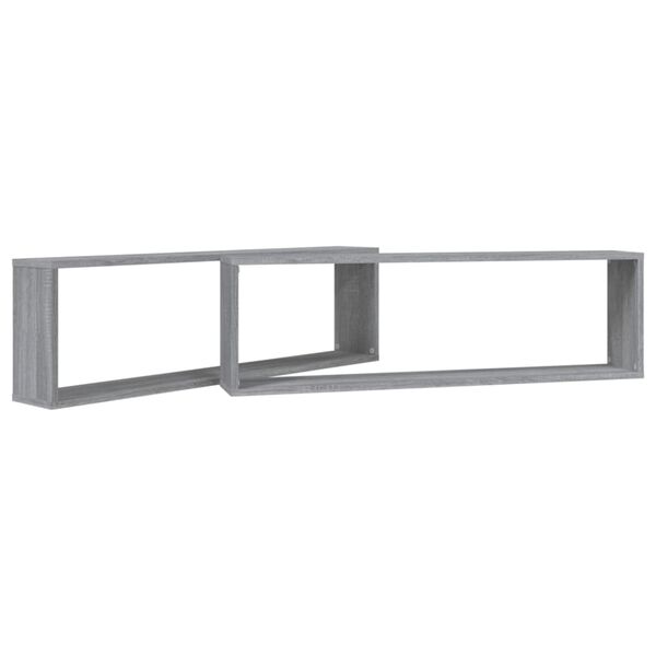 vidaXL Ραφιέρες Τοίχου Κύβος 2 τεμ Γκρι Sonoma 100x15x30εκ. Επεξ. Ξύλο