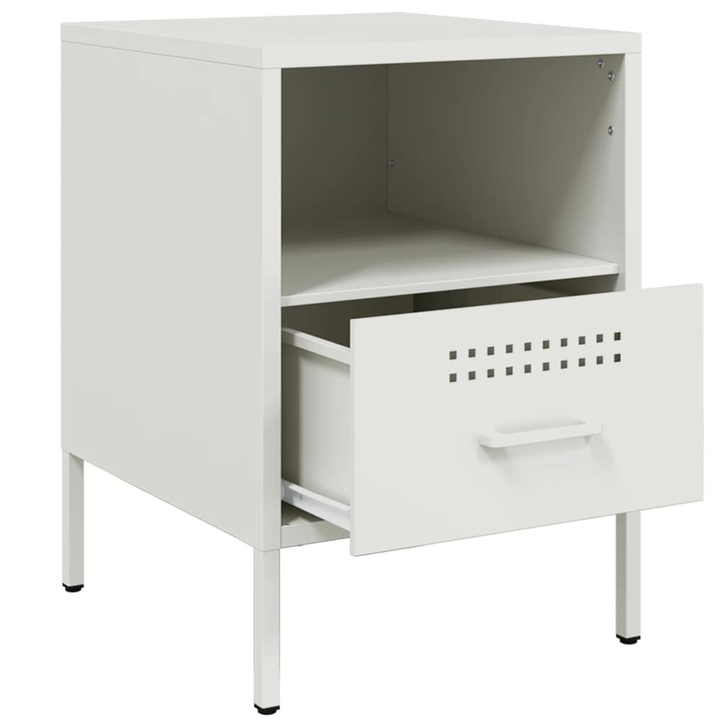 vidaXL Κομοδίνα 2 τεμ. Λευκές 36x39x50,5 εκ. Χάλυβα
