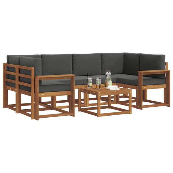 vidaXL &Sigma;&epsilon;&iota;&rho;ά &Kappa;&alpha;&nu;&alpha;&pi;έ &Epsilon;&xi;&omega;&tau;&epsilon;&rho;&iota;&kappa;&omicron;ύ &mu;&epsilon; &mu;&alpha;&xi;&iota;&lambda;ά&rho;&iota; 7 pcs &Phi;&upsilon;&sigma;&iota;&kappa;ό &kappa;&alpha;&iota; &Alpha;&nu;&theta;&rho;&alpha;&kappa;ί