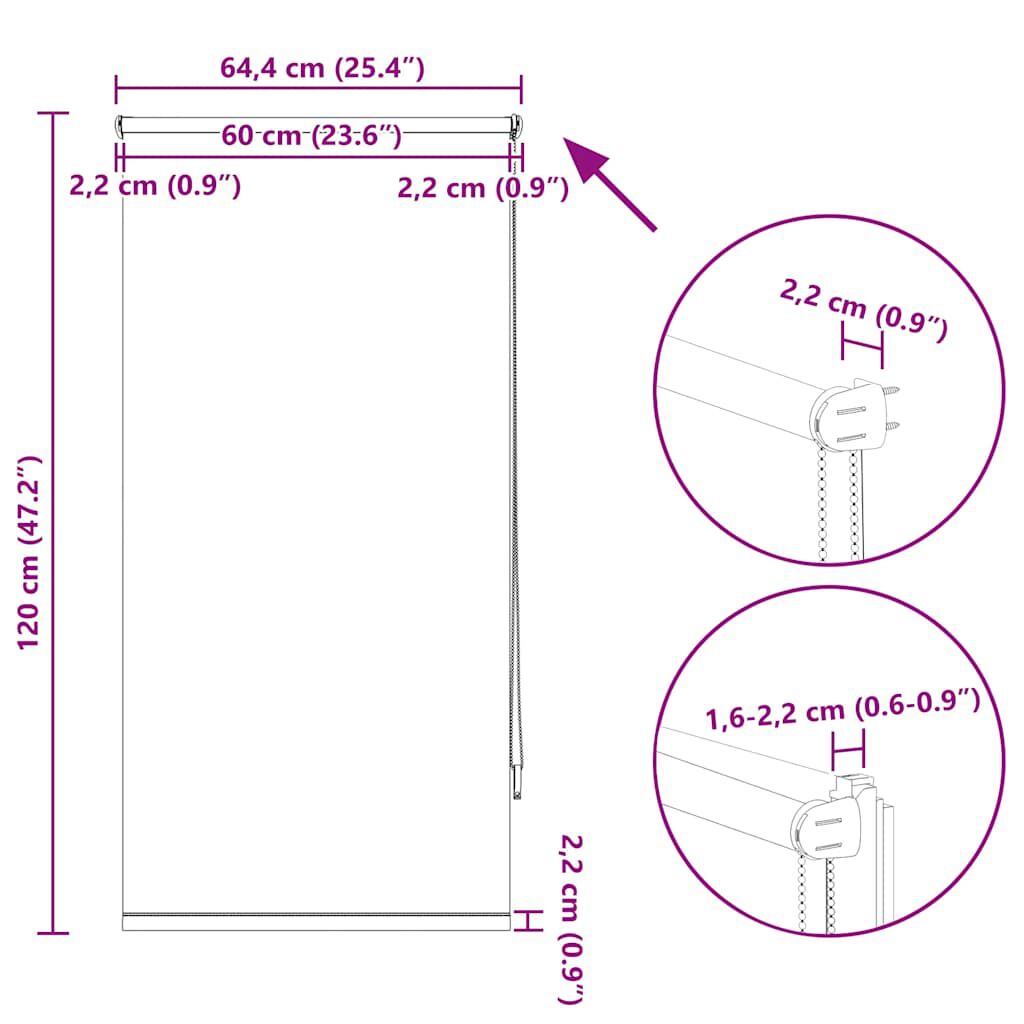 Στόρι Συσκότισης Ρόλερ Γκρι 60 x 120 εκ.