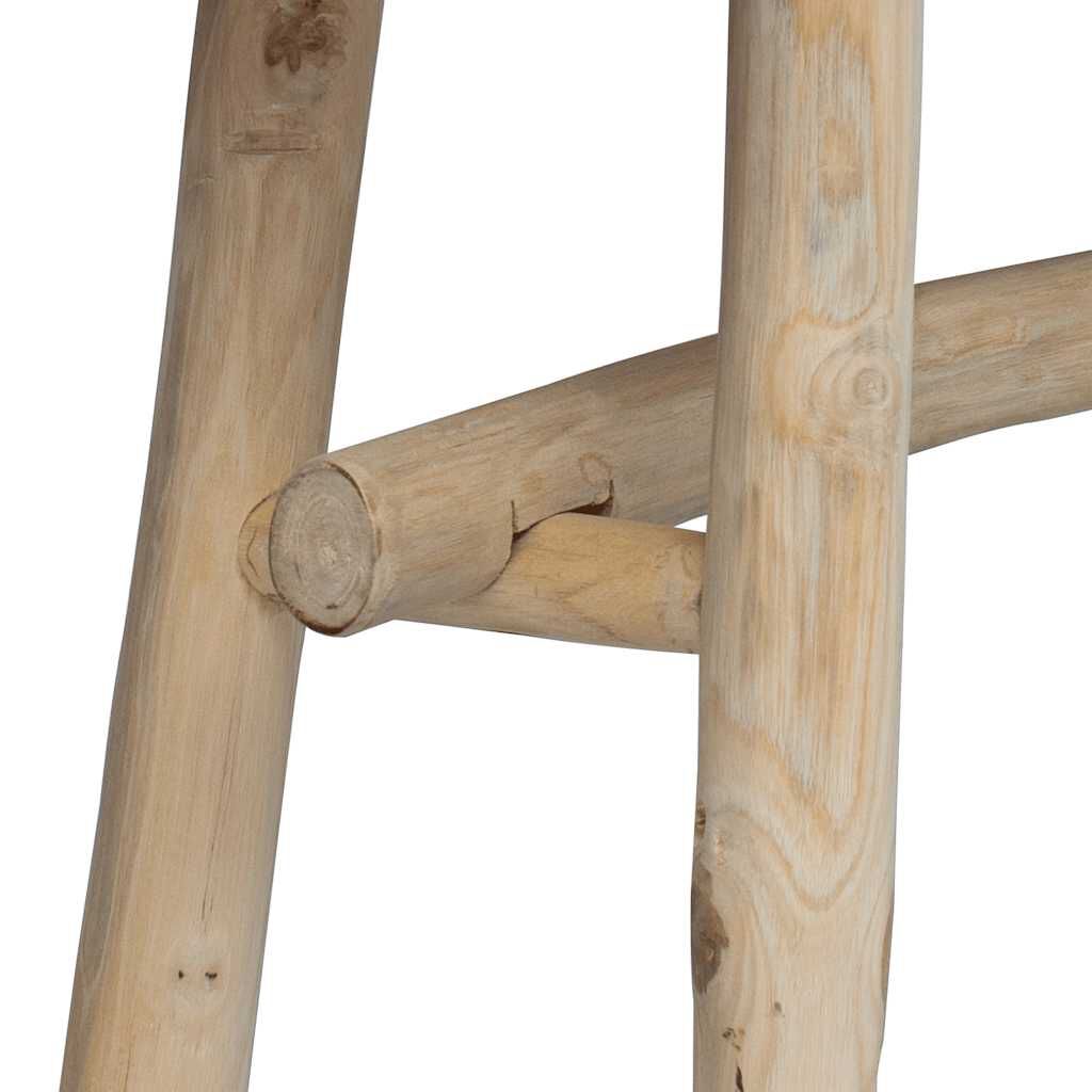 vidaXL Παγκάκι από Γνήσιο Δέρμα / Ξύλο Teak