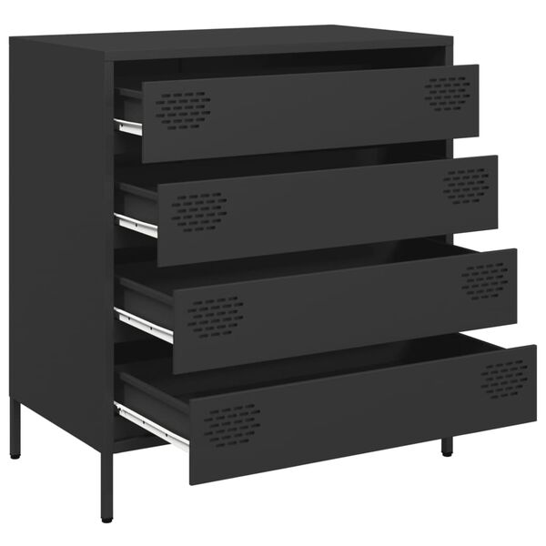 vidaXL Ντουλάπι Μαύρο 68x39x73,5 εκ. από Χάλυβα Ψυχρής Έλασης