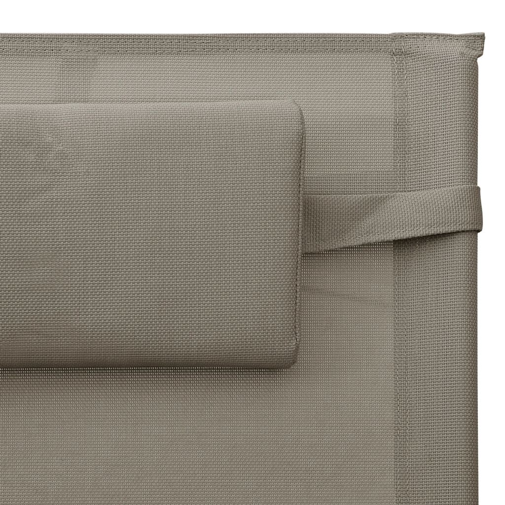vidaXL Ξαπλώστρα Taupe / Γκρι από Textilene