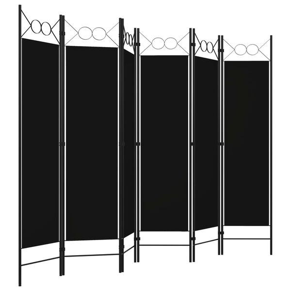 vidaXL Διαχωριστικό Δωματίου με 6 Πάνελ Μαύρο 240 x 180 εκ.