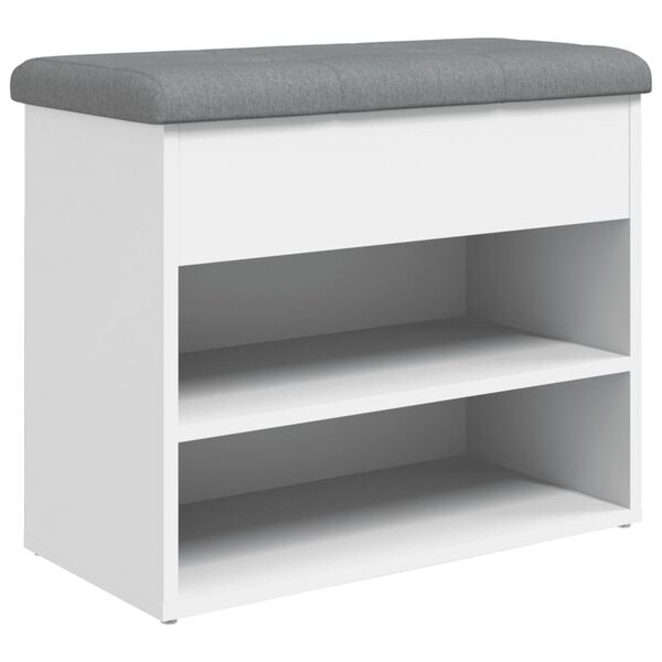 vidaXL Παγκάκι Παπουτσιών Λευκό 62 x 32 x 50 εκ. από Τεχνητό Ξύλο